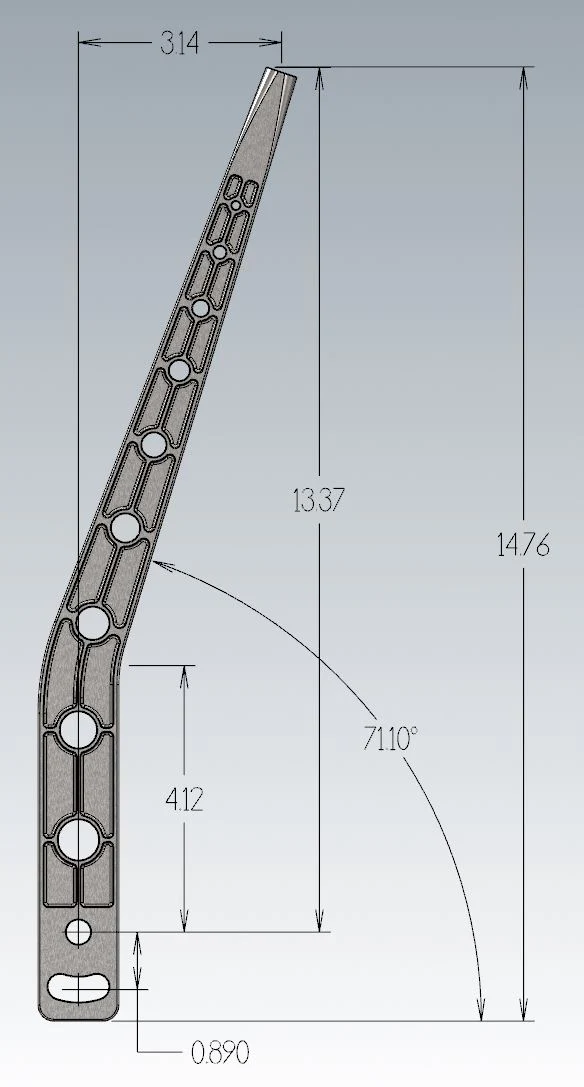 Bowler Billet Aluminum Shift Lever "Aviation Style"(14", 19° Kickback) - Image 5