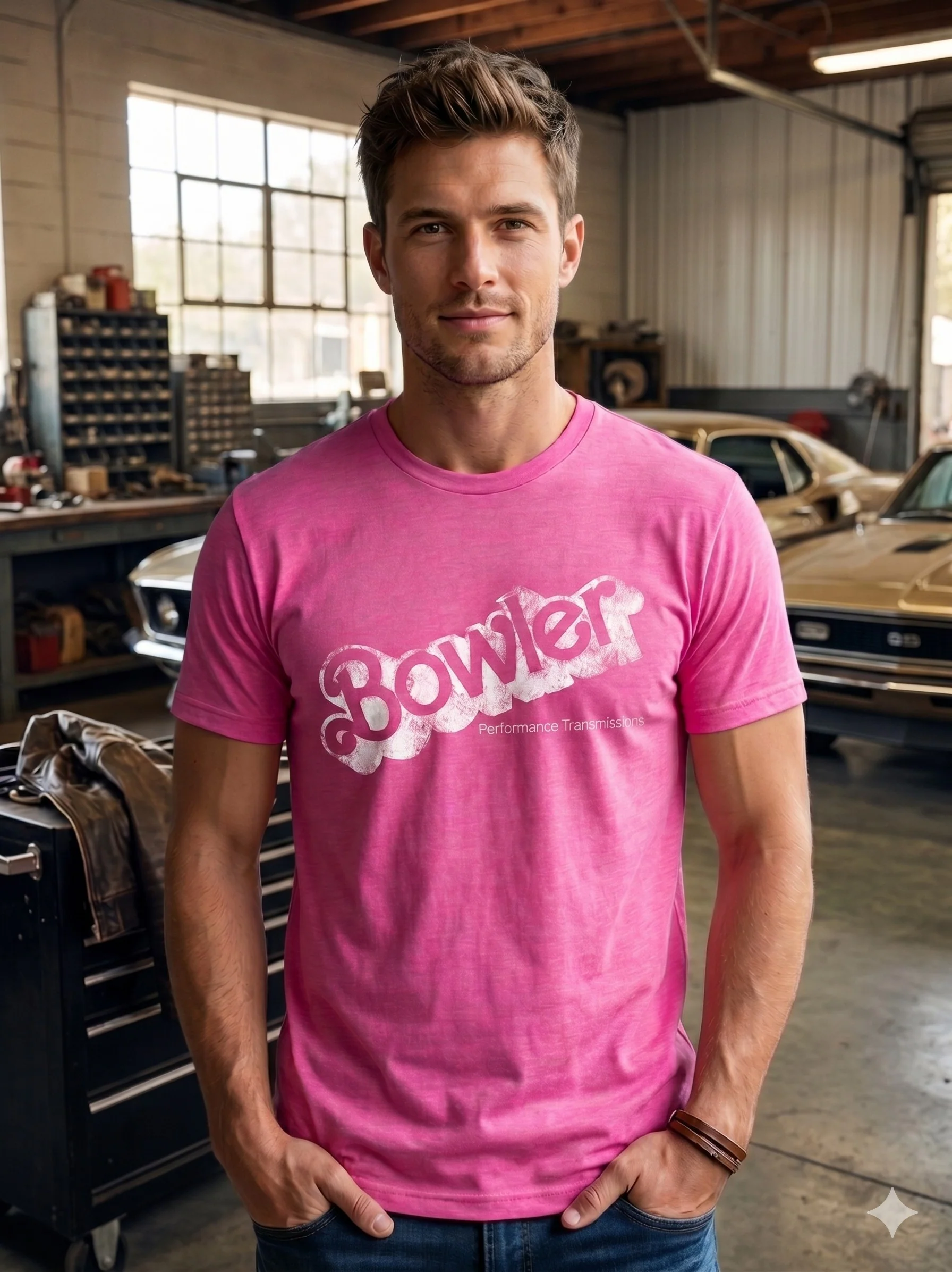 Bowler Mens Pink Shirt - Image 4